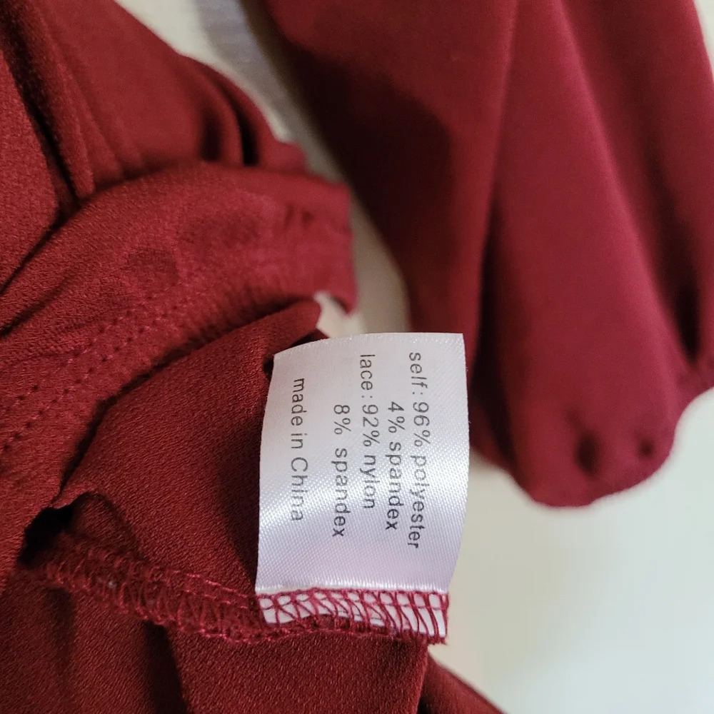 Lane Bryant Wine Colored Boho Peasant Top Size Women's 18/20 - Picture 10 of 10